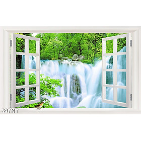 TRANH DÁN TƯỜNG 3D CỬA SỔ PHONG CẢNH ĐẸP 397NT - TRANH DÁN TƯỜNG HÌNH Ô CỬA SỔ NHÌN RA PHONG CẢNH