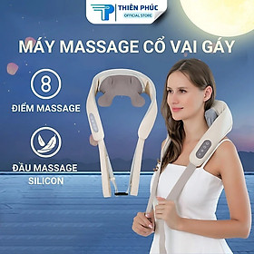￼Máy massage cổ vai gáy với 6 đầu mát xa nâng cấp chất liệu silicon, kết hợp chườm nóng giảm đau nhức Thiên phúc tâm