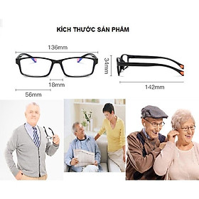 Kính lão thị viễn thị chống ánh sáng xanh chống mỏi cao cấp có độ hàng loại 1 KVN191UNIQUI