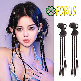 Tóc tết nơ buộc chun JN01 ️FREESHIP️ tóc giả tết nơ, tóc nơ tết, tóc giả nữ thắt bính, tóc thắt rết, tóc tết sam