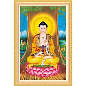 Tranh thêu chữ thập Phật 48x70cm - chưa thêu