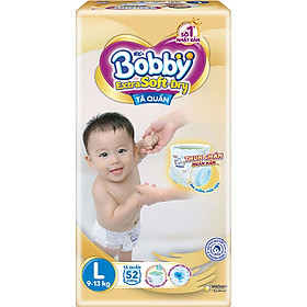 Tã Quần Cao Cấp Bobby Extra Soft Dry Thun Chân Ngăn Hằn L52 + 2