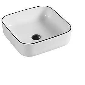 CHẬU LAVABO TRẮNG VIỀN ĐEN GRVL 103HV