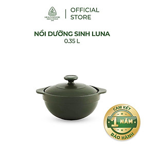 Nồi sứ dưỡng sinh Minh Long - Luna 0.35 L + nắp dùng cho bếp gas, bếp hồng ngoại, không dùng cho bếp từ