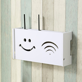 Mua Kệ wifi chữ nhật Mặt Cười treo tường không khoan tặng kèm móc treo cường lực