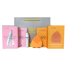 Combo Máy rửa mặt Sunmay Cam và Máy điện di mắt Trắng