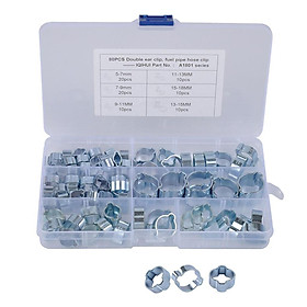 Double Ear Clamps Or Clips Water Fuel Air Hose Assortment Box X80
