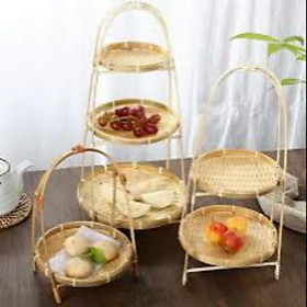 Mua Mẹt tre tầng đựng đồ ăn trang trí (gồm mẹt và kệ)