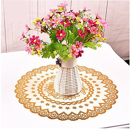 Mua Bộ 4 Khăn Trải Bàn Nhũ Vàng Sang Trọng Đường Kính 30Cm Chống Thấm Nước