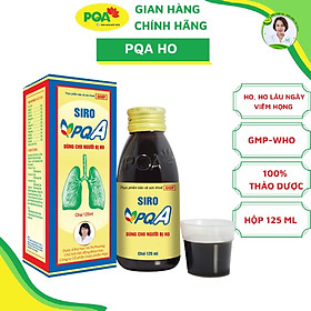 Siro PQA Dùng Cho Người Bị Ho là dược phẩm thảo dược dùng cho người bị ho hỗ trợ nhuận phế giảm ho, giảm đờm, giảm đau rát họng do ho kéo dài