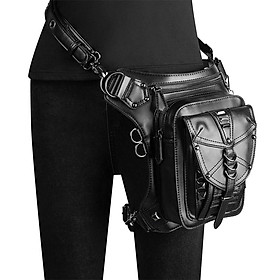 Steampunk Waist Bag Fanny Pack Gothic Leather Shoulder Crossbody Messenger Bags Thigh Leg Hip Purse Travel Pouch for Women Men