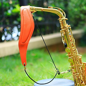 Metal Buckle Leather Saxophone Strap Adjustable Neck Strap Belt Soft