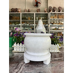 Mua Lư hương  bát hương  bát nhang thờ cúng đặt bàn thờ đá trắng - Cao 20cm