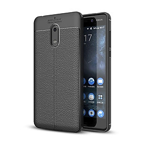 Ốp lưng Silicon Auto Focus giả da, chống sốc dành cho Nokia 6 - Hàng Chính Hãng