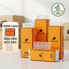Khăn giấy 4 lớp treo tường dạng rút tiết kiệm, an toàn, tiện lợi - 4 túi kèm móc dán