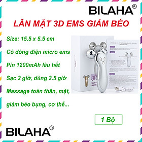 Máy Massage Mặt EMS Rung Sóng Âm Cây Lăn Mặt Nâng Cơ 3D Nâng Cơ Body Thon Gọn Cơ Thể Massage Mặt (Hàng Chính Hãng)