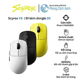 Chuột không dây siêu nhẹ Scyrox V8 - Đi kèm dongle 8K - Hàng Chính Hãng
