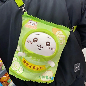 Chiikawa snack bag gấu bông COSPLAY gói Bimbim hài hước vô tri khoai tây chiên túi Usagi búp bê - Green x Chiikawa, Green x Chiikawa