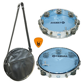 Combo Trống Lắc Tay Và Bao Đựng Lục Lạc Gõ Bo Tambourine Yamaha MT6-102B (Xanh) - Kèm móng gẩy