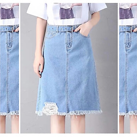 Mua CHÂN VÁY JEAN DÀI QUA ĐẦU GỐI PHOM CHỮ A VẢI JEAN MỀM KHÔNG CO DÃN 1760   XANH ĐẬM  L tại JEAN BIG SIZE NỮ  Tiki