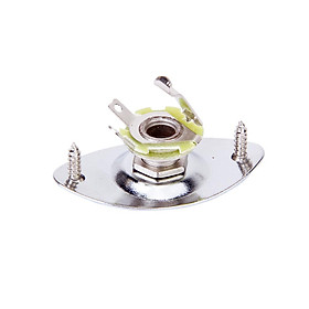 Chrome Oval Output Jack Plate for Electric Guitar
