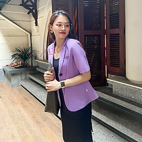 Áo Blazer nữ, Áo vest nữ, dáng dài, dài tay, form mềm mại, có ôm eo nhẹ, nút dạ xà cừ, hàng thiết kế - Blazer Sagit B09