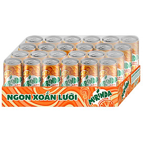 Thùng 24 Lon Nước Ngọt Có Gaz Mirinda Cam (320ml/lon)