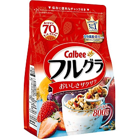 Ngũ cốc Calbee vị Trái cây gói đỏ 800gr (Trái cây & các loại Hạt)