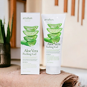 Tẩy tế bào chết làm sạch và trắng sáng da chiết xuất từ lô hội Arrahan Aloe Vera Peeling Gel 180ml - Hàn Quốc Chính Hãng