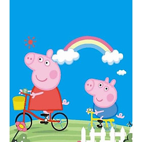 Mua Tranh tô màu theo số Tranh sơn dầu số hoá hình heo peppa pig size 30*40cm kèm khung