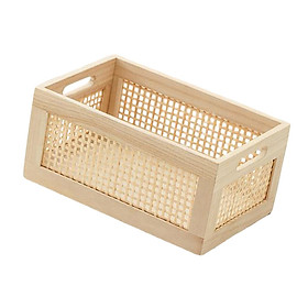 Sundry Storage Box Toy Wood Frame Storage Basket for Desktop Kitchen Bedroom