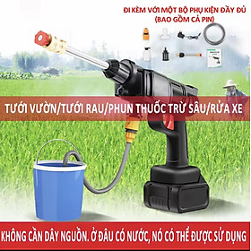 ( BẢN MỚI 2023 ) Máy Rửa Xe Chuyên Dụng Pin 10 Cell Siêu Trâu - Máy Xịt Rửa Tăng Áp 199V Chuẩn Động Cơ Lõi Đồng Siêu Khỏe Hàng Mới