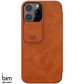 Bao da dành cho iPhone 13 Pro hàng chính hãng Nillkin QIN có nắp trượt bảo vệ camera