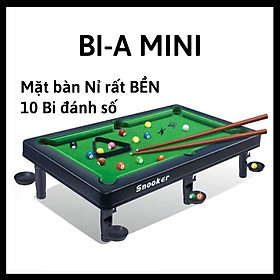 Bàn Bi A Mini Giá Rẻ 10 viên Bida Đánh Số - Mặt bàn Nỉ không bong- Kích thước 44*25*15 cm