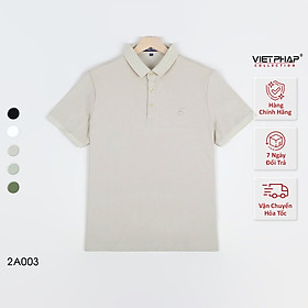 Áo Polo Nam VIỆT PHÁP Form Basic Chất liệu Cotton Pique co giãn thấm hút mồ hồi tốt 2A003