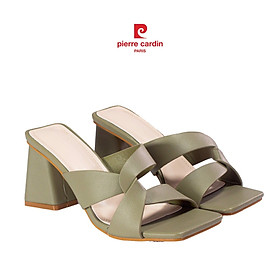 Dép cao gót nữ Pierre Cardin, đế vuông cao 5cm - PCWFWSH 222 - Xanh mint - 38