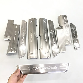 Bộ ốp bậc, nẹp bước chân inox dành cho xe hyundai santafe 2019