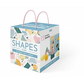 ĐỒ CHƠI GIÁO DỤC CHO BÉ WOODEN TOYS AND BOOK - SHAPES + SÁCH MINI