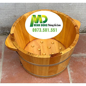 Chậu ngâm chân gỗ Pơmu , Chậu ngâm chân có hạt massage huyệt bàn chân, chậu gỗ spa siêu bền đẹp