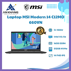 Mua Laptop MSI Modern 14 C12MO-660VN (Intel Core i5-1235U | 16GB | 512GB | Intel Iris Xe | 14 inch FHD | Win 11 | Đen) - Hàng Chính Hãng - Bảo Hành 24 Tháng