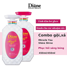 Combo Dầu gội xả phục hồi sáng bóng dành cho tóc nhuộm tẩy Diane Miracle You Shine Shine Shampoo & Treatment