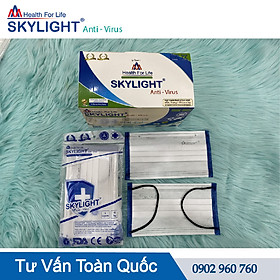Khẩu trang y tế Skylight 4 lớp - màu Trắng có viền – Hộp 50 cái