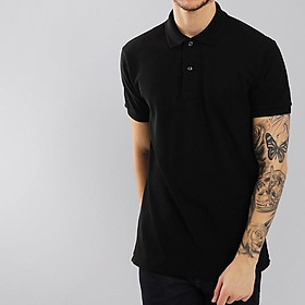Áo POLO xuất dư đen basic