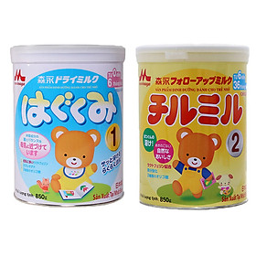 2 Hộp Sữa Bột Morinaga Hagukumi và Sữa Bột Morinaga Chilmil Dành cho trẻ (850g)