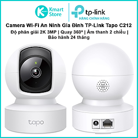 Mua Camera WiFi An Ninh Cho Gia Đình TP-Link Tapo C212 | Độ phân giải 2K   Quay 360º | Đàm thoại 2 chiều | Dễ cài đặt | Bảo hành 24 tháng | Hàng Chính Hãng