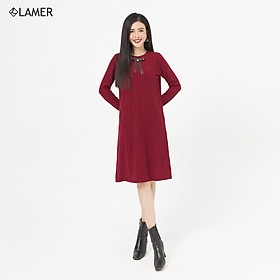 Đầm len suông nơ ruy băng LAMER L63T20T035