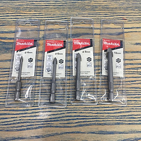 Combo 4 mũi khoan kính chuôi lục giác 1/4"  Makita