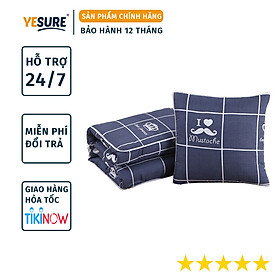 Gối Tựa Lưng , Gối Ngủ Văn Phòng Có Thể Mở Ra Thành Chăn Đắp Rất Tiện Lợi YESURE ( Mở Ra Làm Chăn , Gấp Gọn  Thành Gối Tựa Trong 1 Sản Phẩm) - Hàng chính hãng