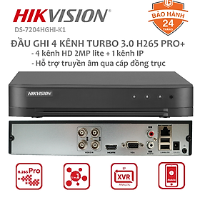 Đầu ghi camera 4 kênh turbo 1080P H.265 Hikvision DS-7204HGHI-K1(S) hàng chính hãng