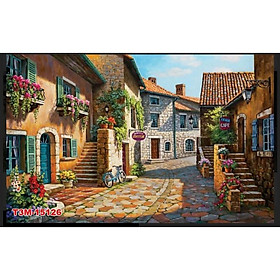 Tranh dán tường vải lụa 3D quán cafe, trà sữa